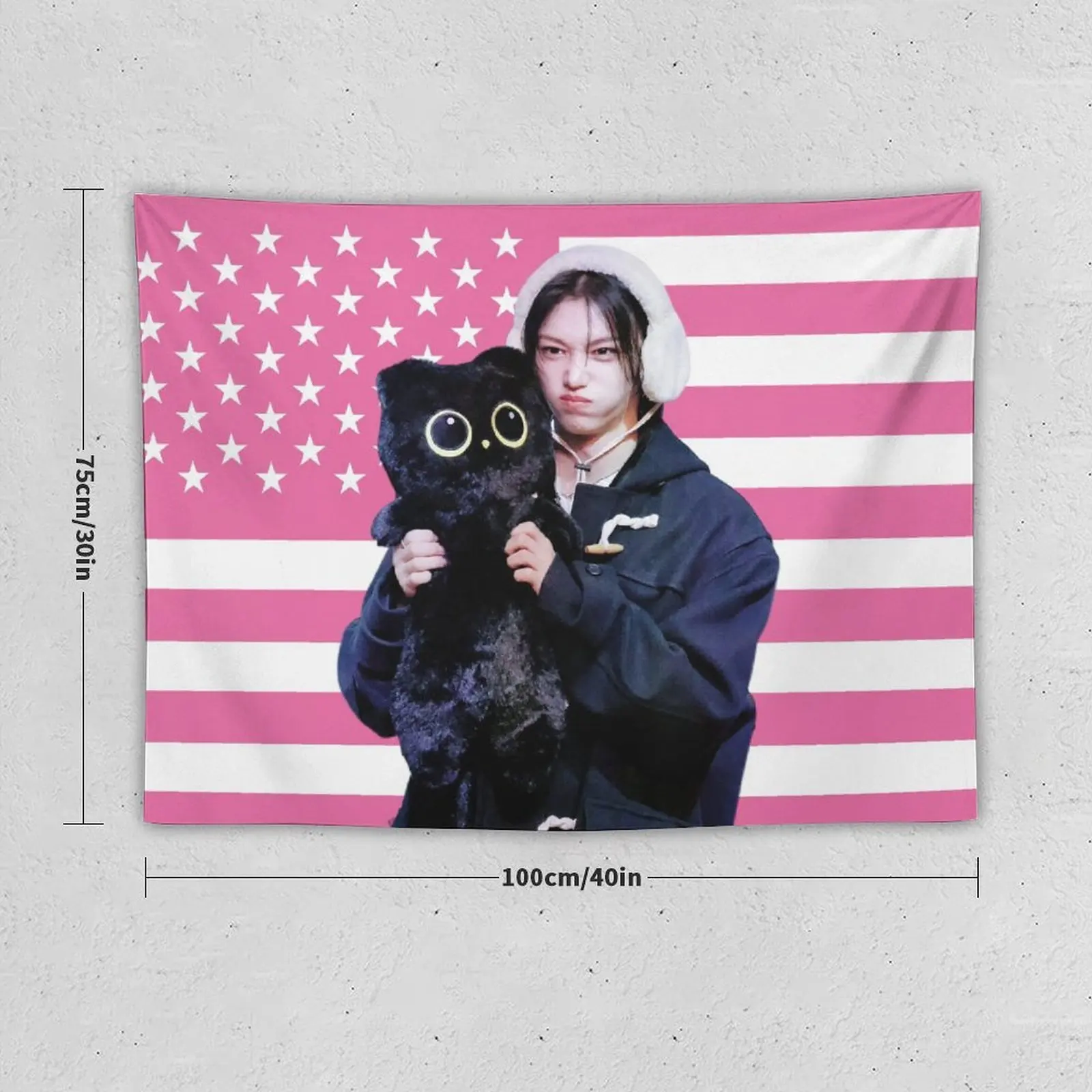 1pc Felix Flag Tapestry, Music Album Theme, Pink Banner Decor for Living Room Bedroom, Ideal Gift for Friends