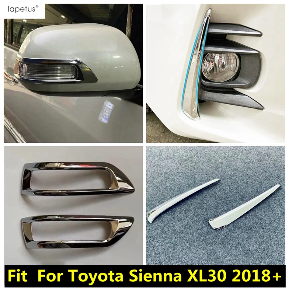 

Front Fog Lights Lamps Eyebrow / Rearview Mirror Strip Cover Trim Fit For Toyota Sienna XL30 2018 - 2020 ABS Chrome Accessories