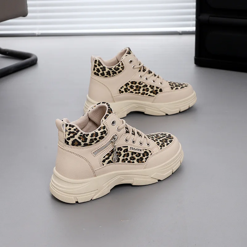 Women's Shoes Classic Breathable Canvas Booties Fashion Leopard Designer Ankle Boots Women's Platform Sneakers Zapatos De Mujer