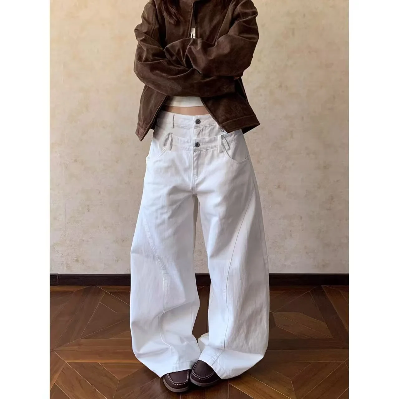 Pantalon cimaire femme pour femme Baggy Style américain été Modal aéré surdimensionné Cargo extérieur décontracté jambes larges cordons