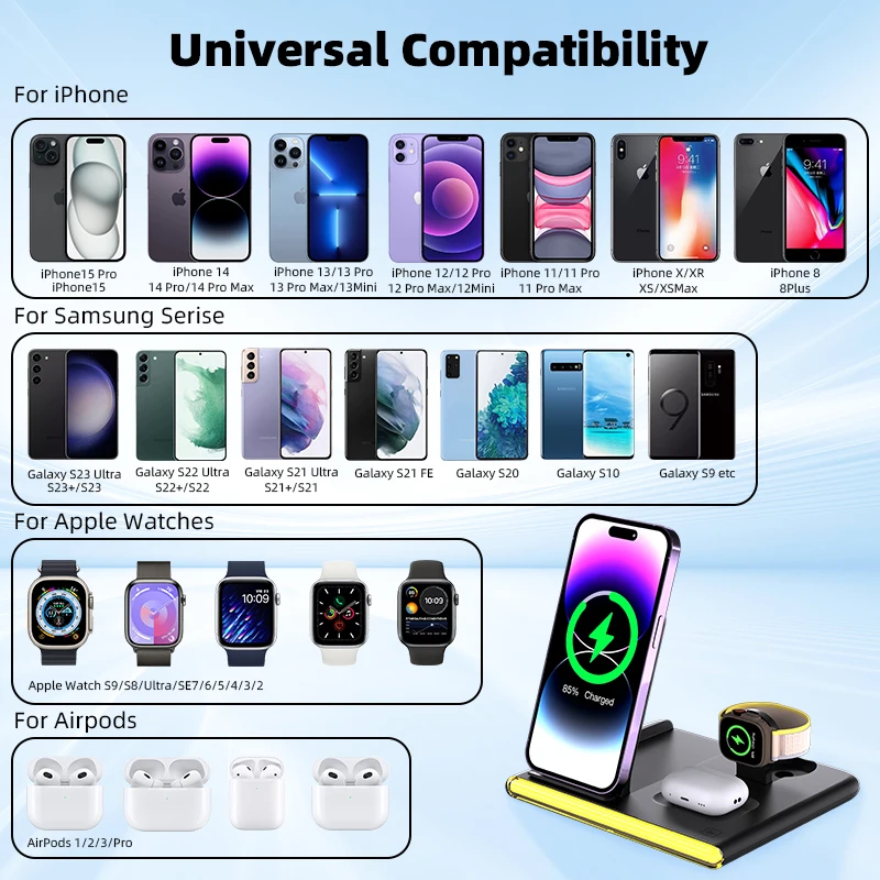 

C27 New 3-in-1 wireless charger Folding 3-in-1 wireless charger for Apple Samsung wireless charging