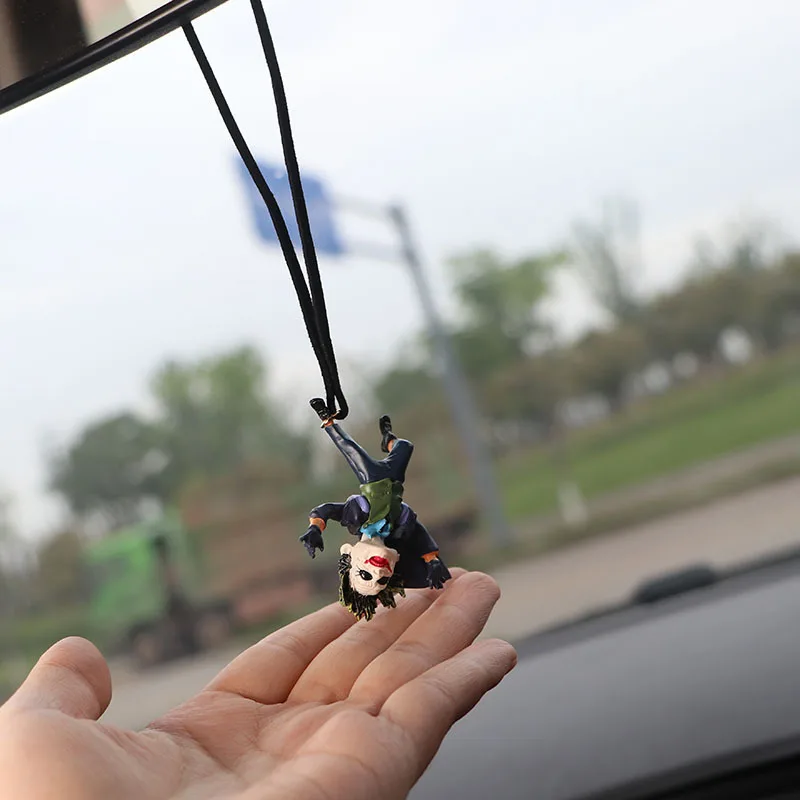 Car Interior Ornaments Accessories Hot Toys Action Figure The Movie Batman Joker Auto Rearview Mirror Hanging Pendant Decoration