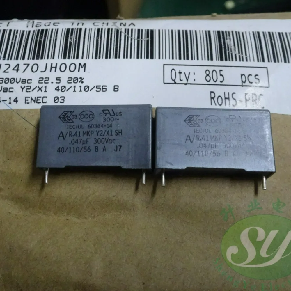 5pcs/lot AV R41 0.047uf 300VAC 47nf 473 Y2 Brand New 22mm Film Capacitor R413N2470JH00M