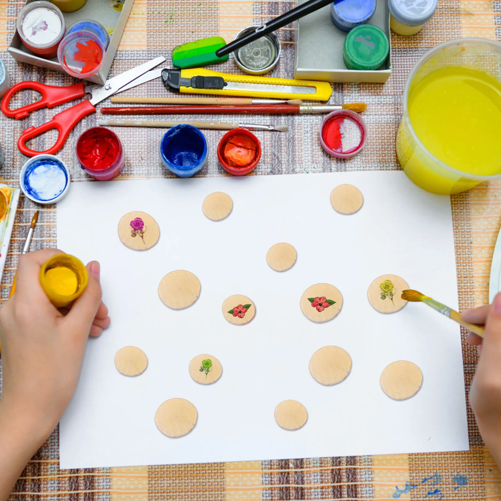 

100pcs Natural Wood Slices 1.5-3Cm Round Discs Unfinished Log Rounds For Diy Craft Wall Decor Wedding Christmas Craft Supplies