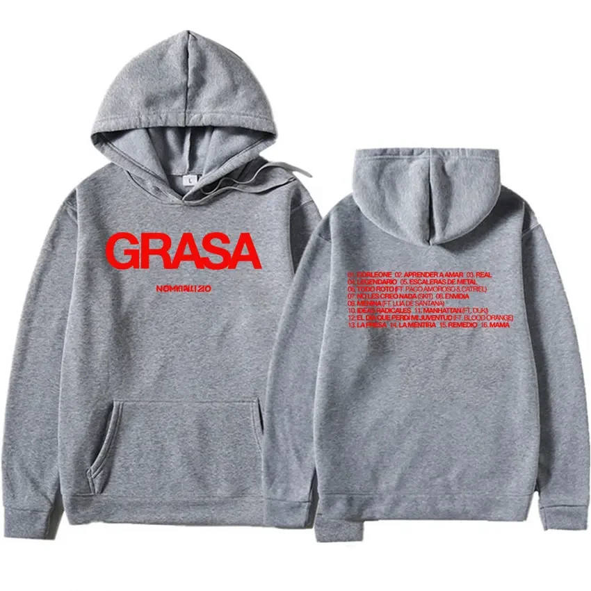 Nathy Peluso Grasa ツアー アルバム 2025 パーカー chandal ファッションヒップホップトレーナー男性快適な美的トレーナーストリート