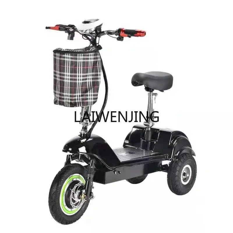 

LYN lightweight electric tricycle pick up and drop off children lithium lead acid battery electric vehicle elderly folding