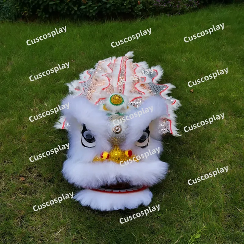 

Chinese Lion Dance Wool Lion Mascot Costume for Children Cartoon Family Props Outfit Dress Party Carnival Festivall