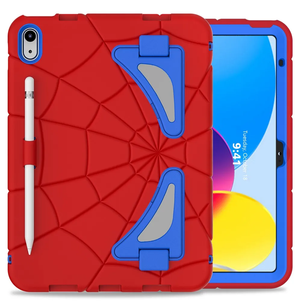 

For iPad 10th Gen 10.9 inch 2022 Case A2696 A2757 A2777 Kids Tablet cover Silicone +PC case for Apple iPad 10 Generation spider