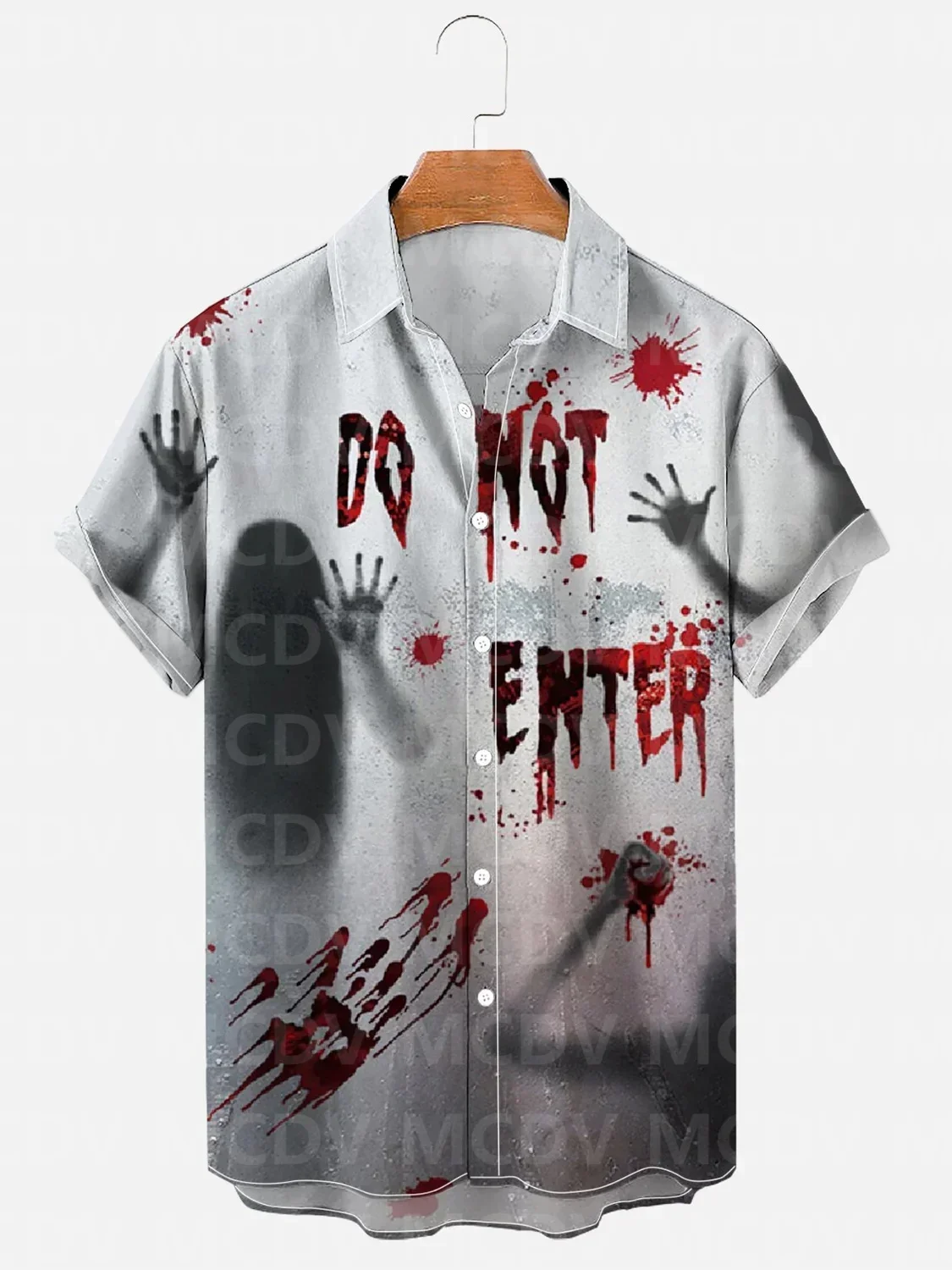 

Men's For Women's Halloween Do Not Enter Blood Art Print Casual Shirt Hawaiian Shirt