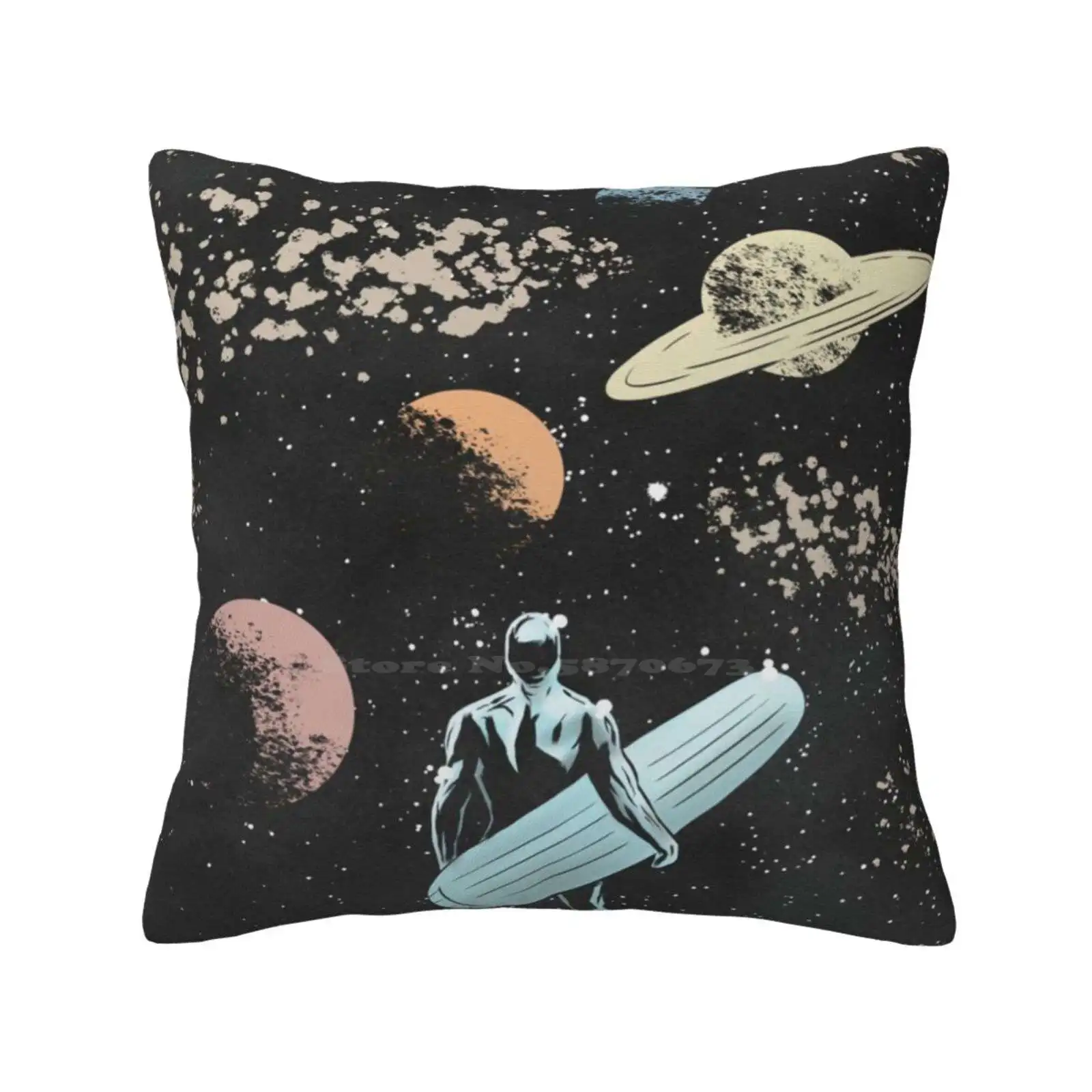 Funny Cute Decor Square Pillowcase Galactus Fanart Space Retro Vintage