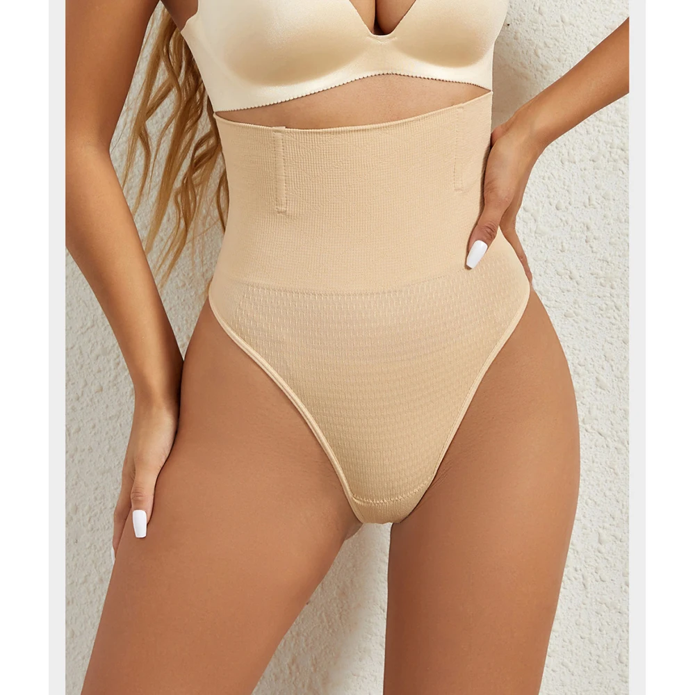 Shaper do corpo de cintura alta para mulheres, calcinha controle barriga, shapewear sem costura, calcinha tanga