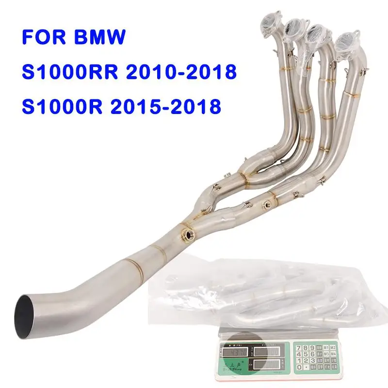 

60mm Exhaust Header Link Pipe For BMW S1000RR 10-18 S1000R 15-18 Motorcycle Muffler Escape Mid Pipe Slip On Stainless Steel