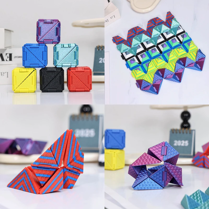 

3D Printed Transforming Cube Magic Cube Stress Relief Fidget Toys Decompression Transformable Cubes Educational Toys Kids Gifts