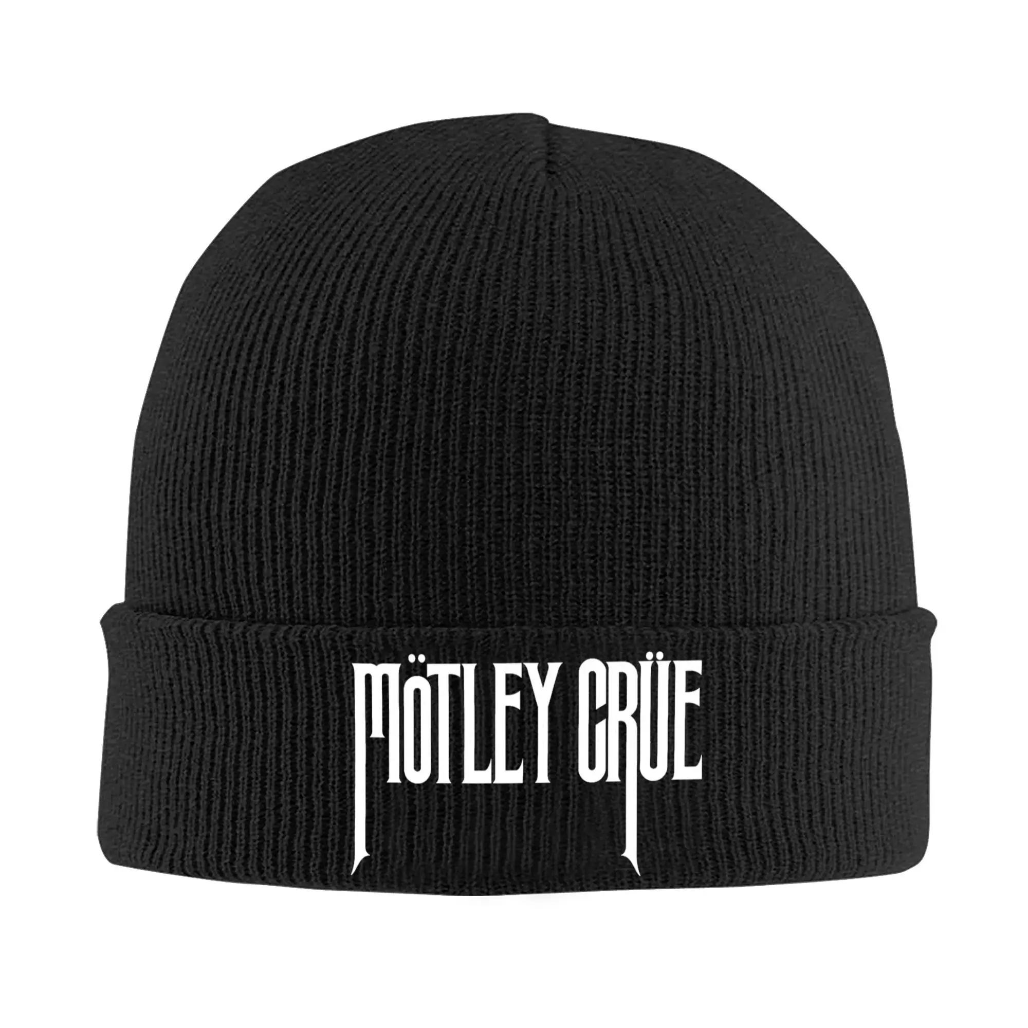 Unisex Beanie Hat White stright Motleys Crues rock band  Merch Winter Warm Knitted Caps  Bonnet Hats