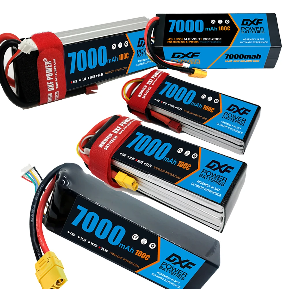 2PCS Batteries Lipo 7.4V 11.1V 14.8V 22.2V 2S 3S 4S 6S 6500mah 7000mah 100C 200C Graphene Lipo Softcase for Heicopter Drone Car