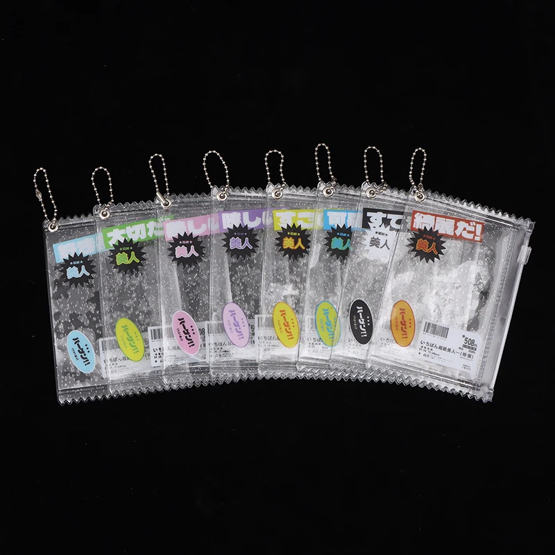 1Pc 3Inch Transparent Candy Bag Kpop Card Sleeves With Zipper PVC Photocard Holder Props Badge Card Films Game Cards Protector