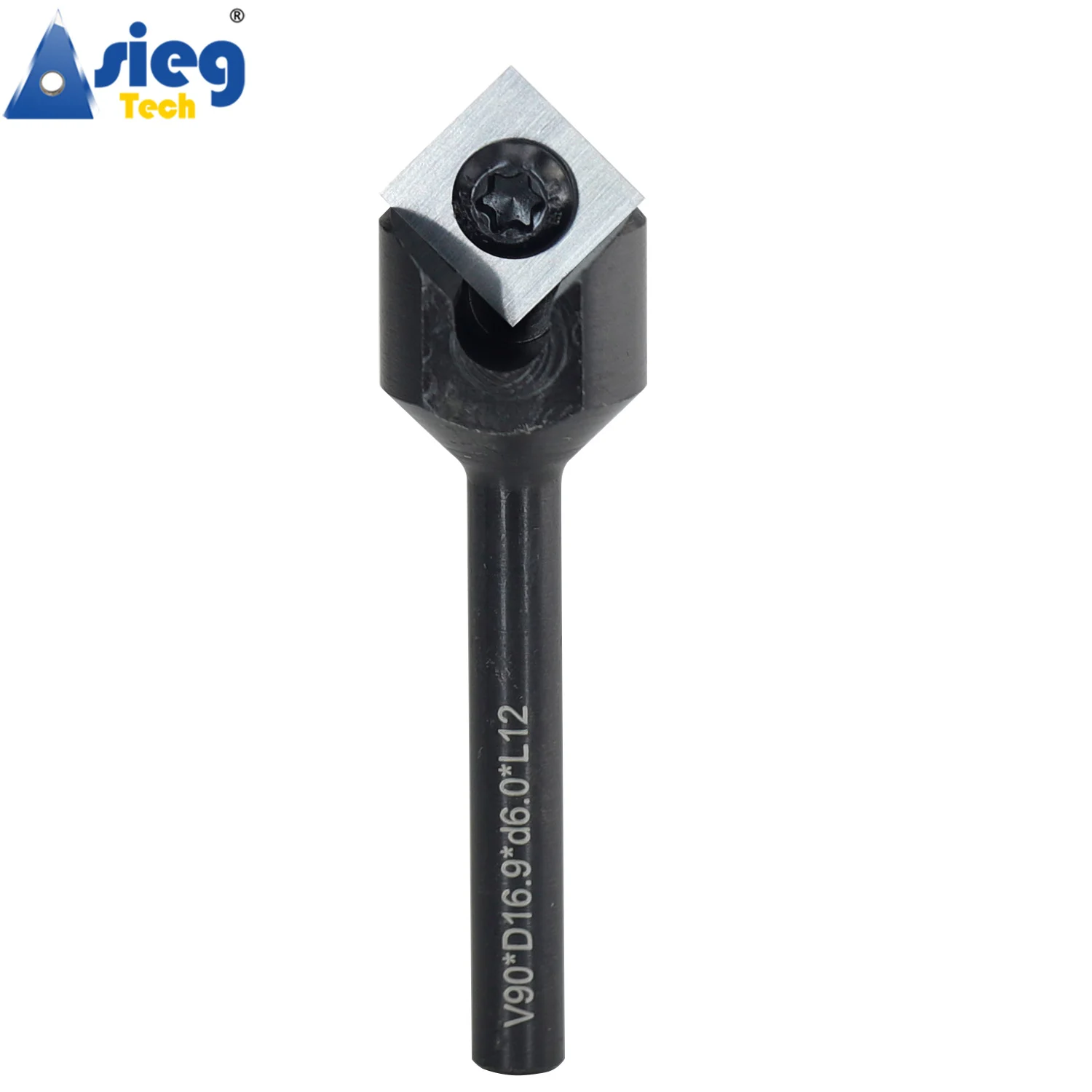 

V Groove Router Bit Milling Cutter 6mm Shank Diameter 90 Degree Replaceable Carbide Insert Cutters 12mm Cut Length for CNC