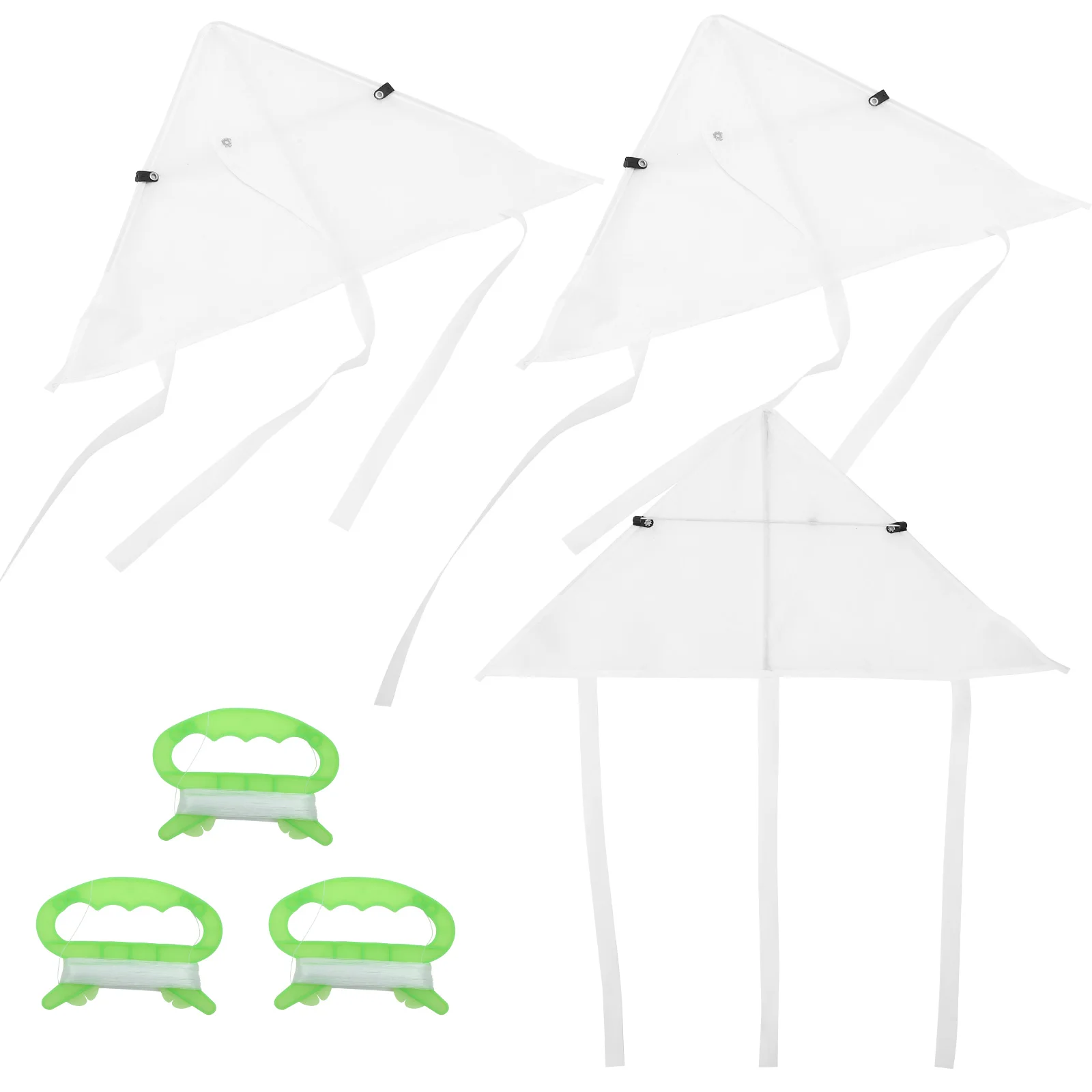 

DIY Children Painting Kites 3 Sets Blank Kite Toys with 30M Line Random Color for Kids Flying Graffiti Educational Toy