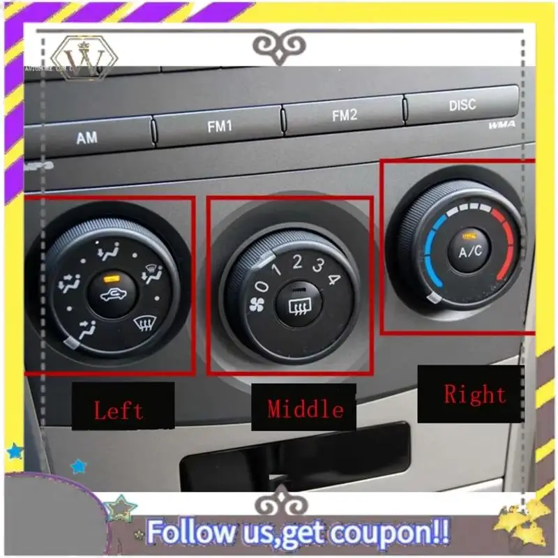 

L38A-Car Air Conditioning Panel Switch AC Control Switch Knob For Toyota Corolla RAV4 2006-2013