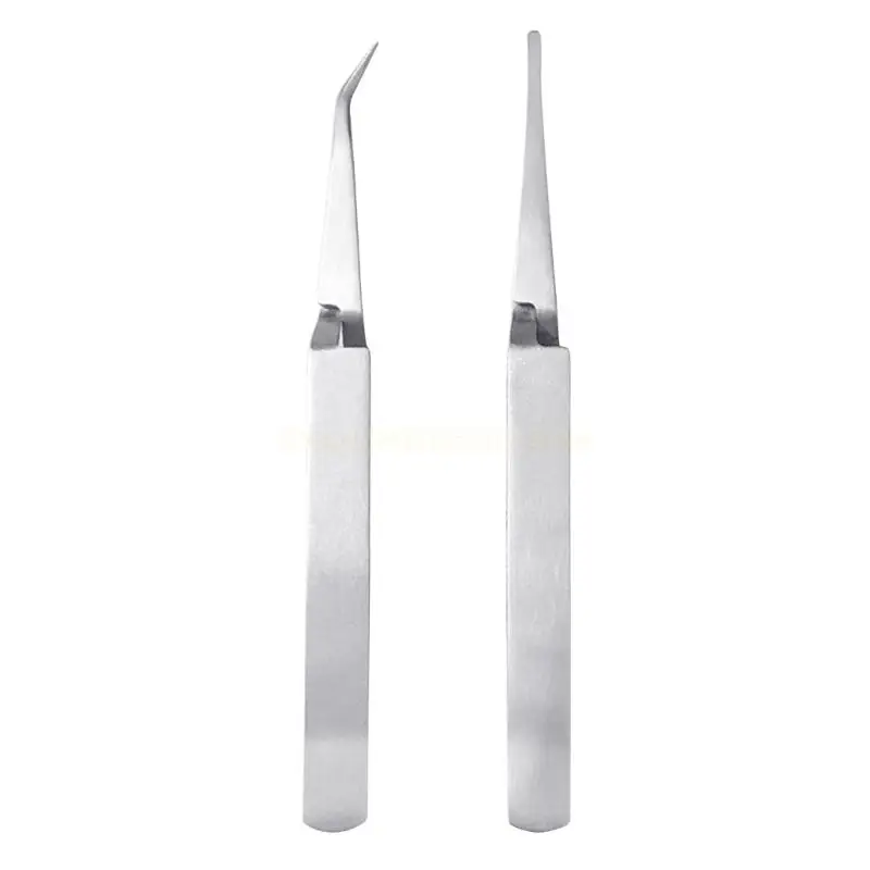 Upgraded Stainless- Steel Tweezers for Cross Locking Tweezers Straight Reverse Action for Electronics Jewelry-Making Lab