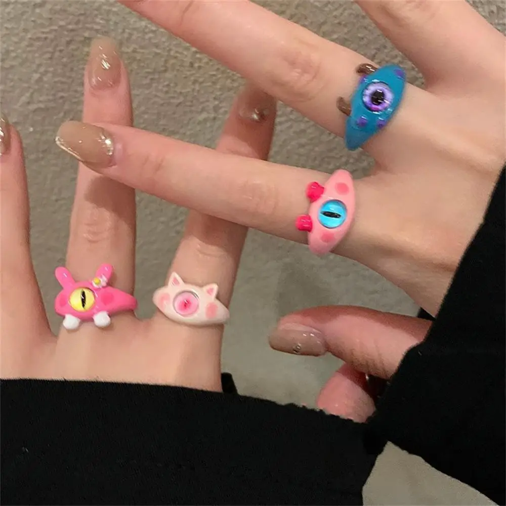 1~10PCS One-eyed Quirky Trendy One-eyed Monster Accessories Cute Fun Fashion Unique Ring Monster Ring Personalized Fashionable