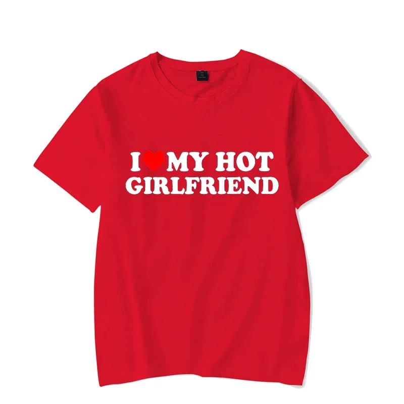Harajuku Graphic هدايا عيد الميلاد بلايز قصيرة الأكمام I Heart My Boyfriend مضحك بلايز أنا أحب صديقي الساخن ملابس الشارع