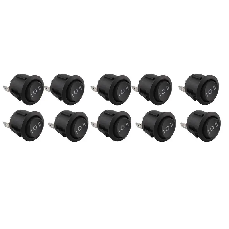B04B-40 Pcs X ON/OFF/ON 3 Position SPDT Round Boat Rocker Switch 6A/250V 10A/125V AC