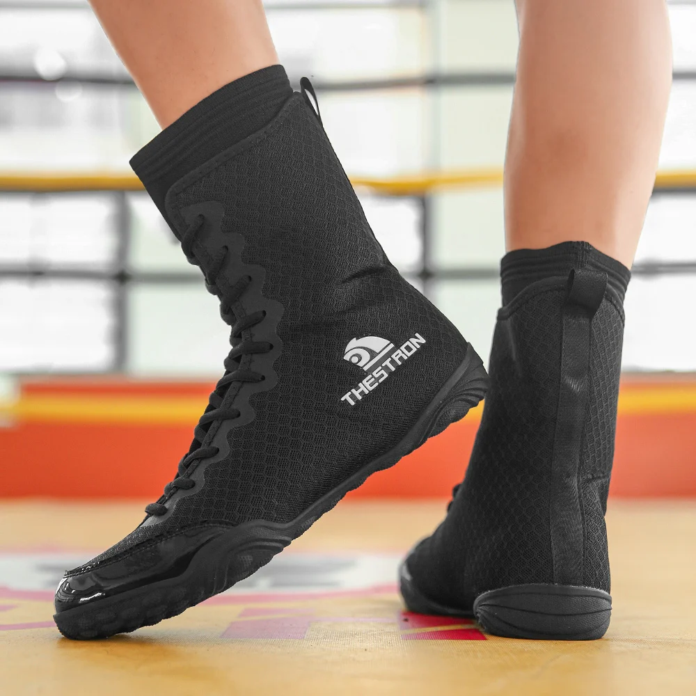 Professional Wrestling and Boxing Shoes, Men's Flying Boots, Lightweight Mesh Breathable Wrestling Sports Shoes, Boxing Shoes