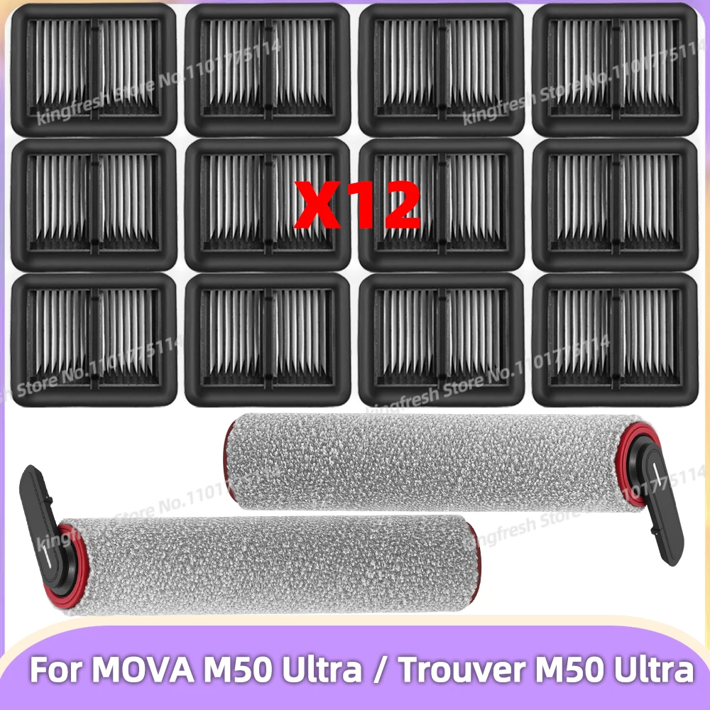 Compatible pour ( MOVA M50 ULTRA / Trouver M50 Ultra  ) Brosse principale à rouleau pour aspirateur Filtre HEPA Pièces de rechange Accessoires