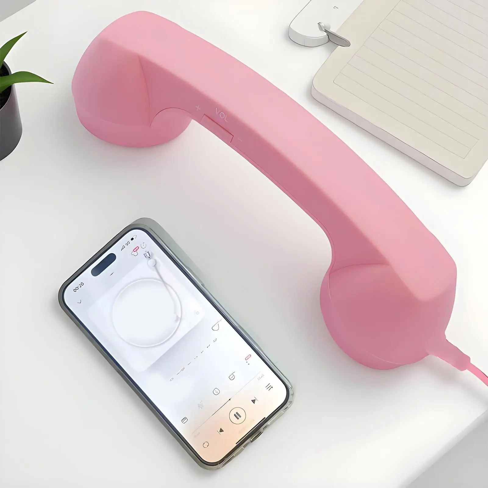 Corded Handset For Cell Phone With Microphone Type-C Retro Classic Home Supplies Cell Phone To Landline Adapter For Offices