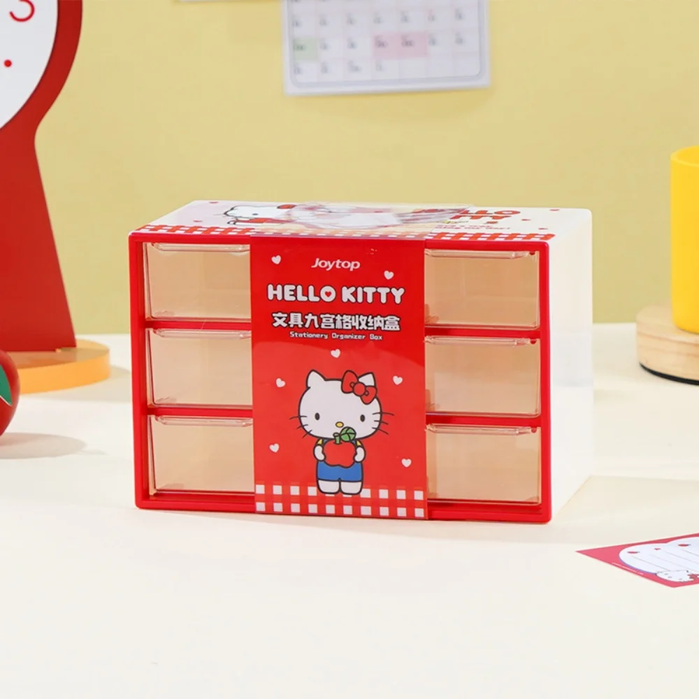 

Genuine Sanrio Hello Kitty Countertop Storage Box Makeup Container Desktop Drawer Type Storage Cosmetics Sundries Storage Rack