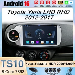Android 16 Carplay Car Radio For Toyota Yaris 2012 2013 2014 2015 2016 2017 LHD RHD Navigation GPS Multimedia Player Stereo WIFI