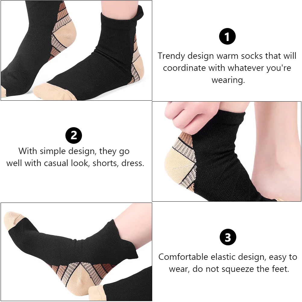 

1Pair Striped Sports Socks Warm Elastic Breathable Medium Tube Socks Sweat Releasing Moisture Absorption Non Slip Thickened