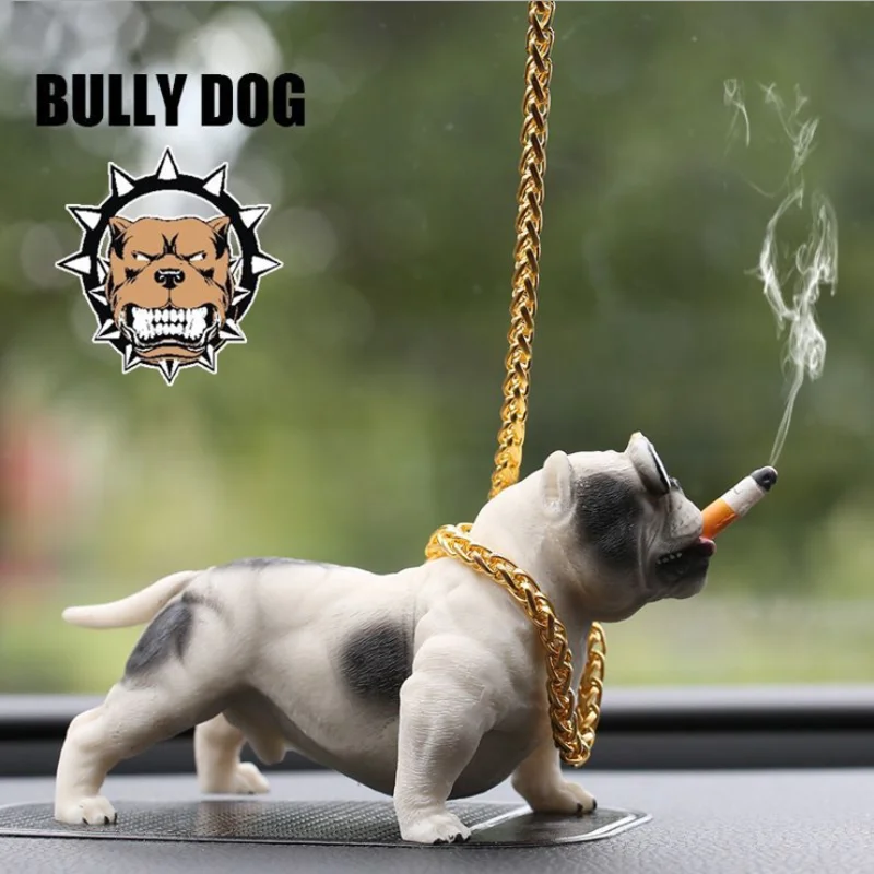 14CM HOT Resin Bully Pitbull Dog Car Interior Decoration Dashboard Ornament Fashion Funny Cute Home Decoration Auto Accessories