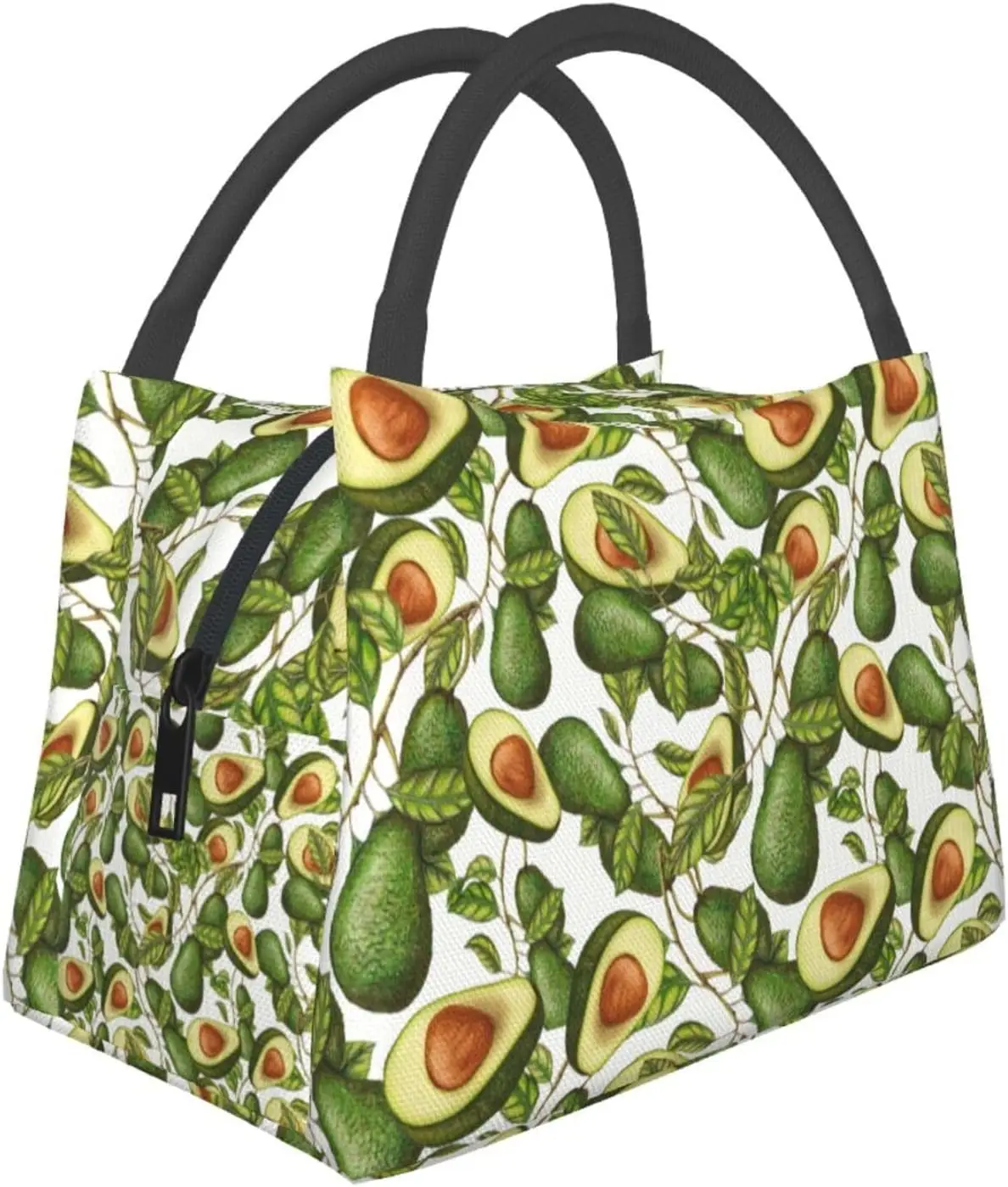 

Cute Avocado Pattern Insulated Lunch Bag for Men Women Travel Picnic Work Reusable Portable Cooler Tote Box Bags with Pocket