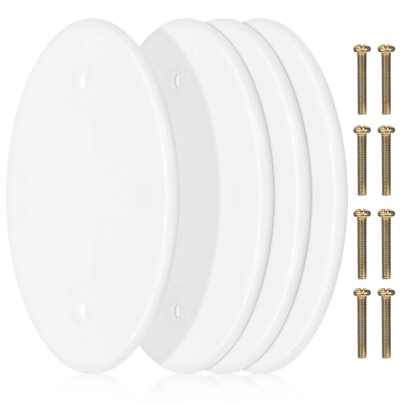 4Pcs Round Ceiling Blank Plates Hole Covers Flat Electrical Box Caps Wall Plate Cover Ceiling Plate Electrical Covers view 5