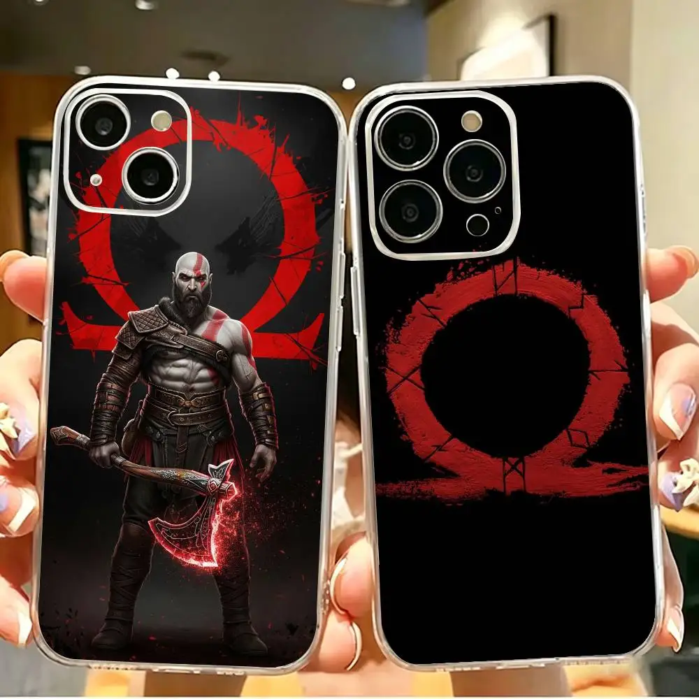 

G-God of War Game Clear Hard Phone Case For iPhone 17 16 15 14 13 12 11 Mini Pro Max Plus Transparent Cover