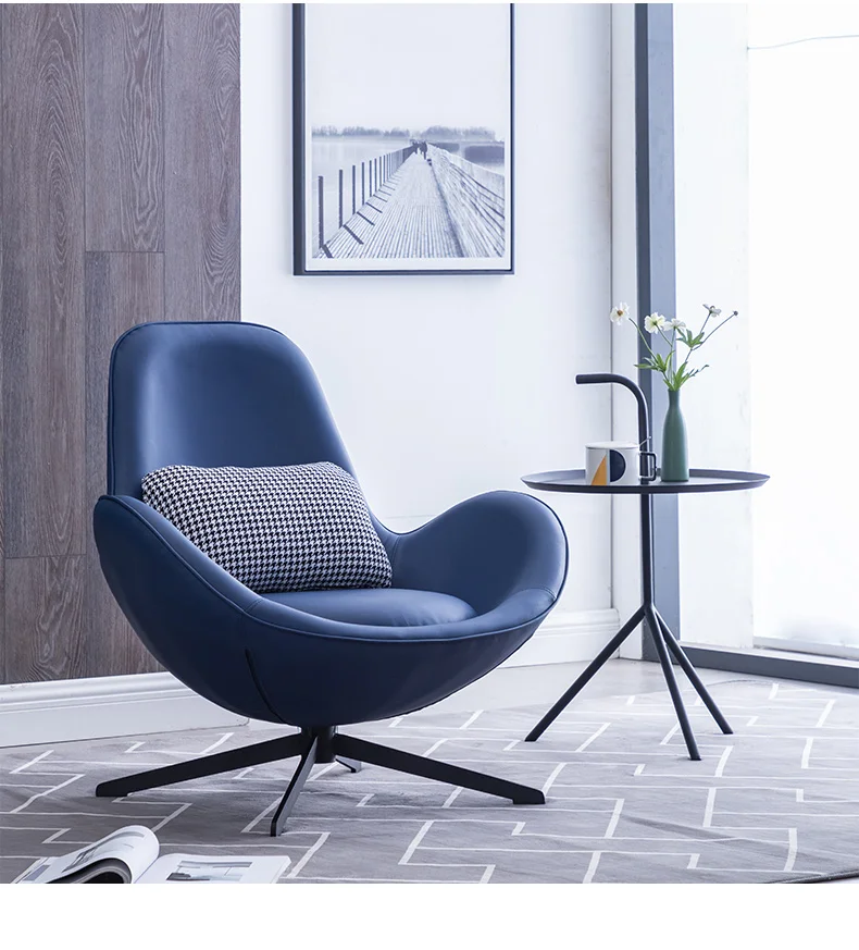 Silla giratoria de fibra de vidrio para salón, sillón de cuero de vaca moderno de lujo, color marrón, precio barato, compra francesa canadiense