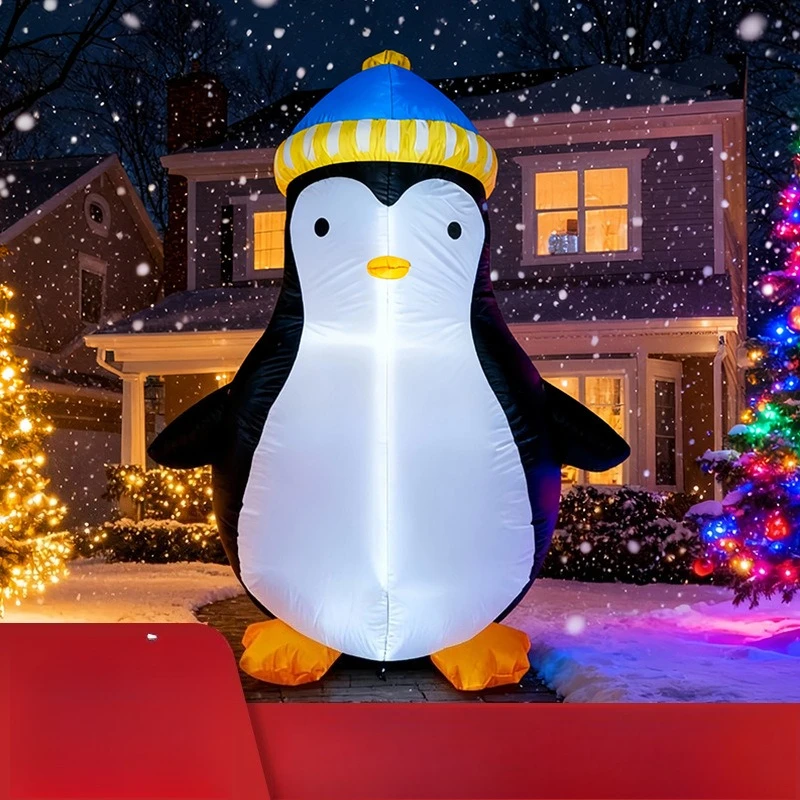 

1.5M Christmas Penguin Inflatable Air Model Outdoor Garden Decoration LED Lights Garden Lawn Festive Atmosphere Ornament