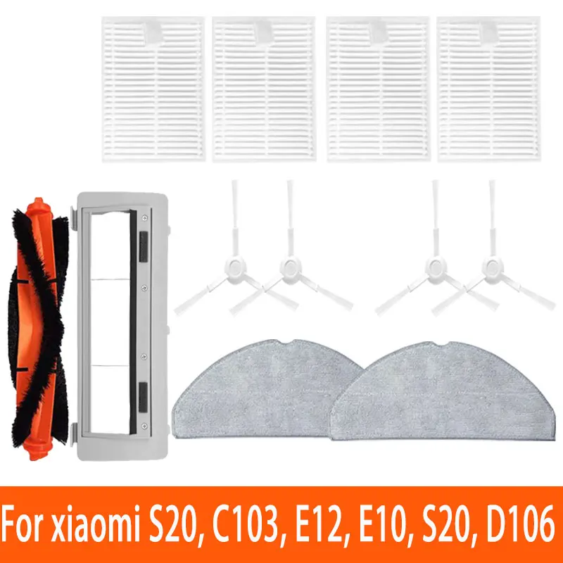 Accessories For Xiaomi Vacuum cleaner S20 / D106 E12 E10 B112  ain brush side brush mop filter Haipa