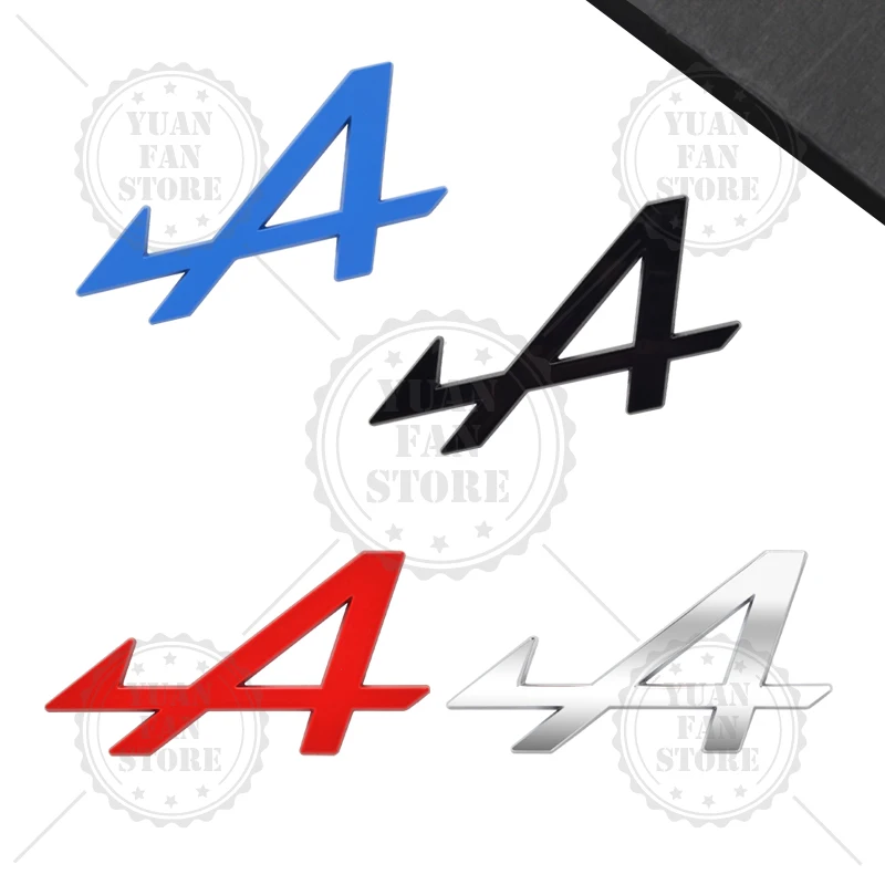 A Letter Emblem Car Styling 3D Sticker Metal Front Hood Grille Badge For Megane RS Twingo Espace Koleos Logan Kangoo Scenic GT