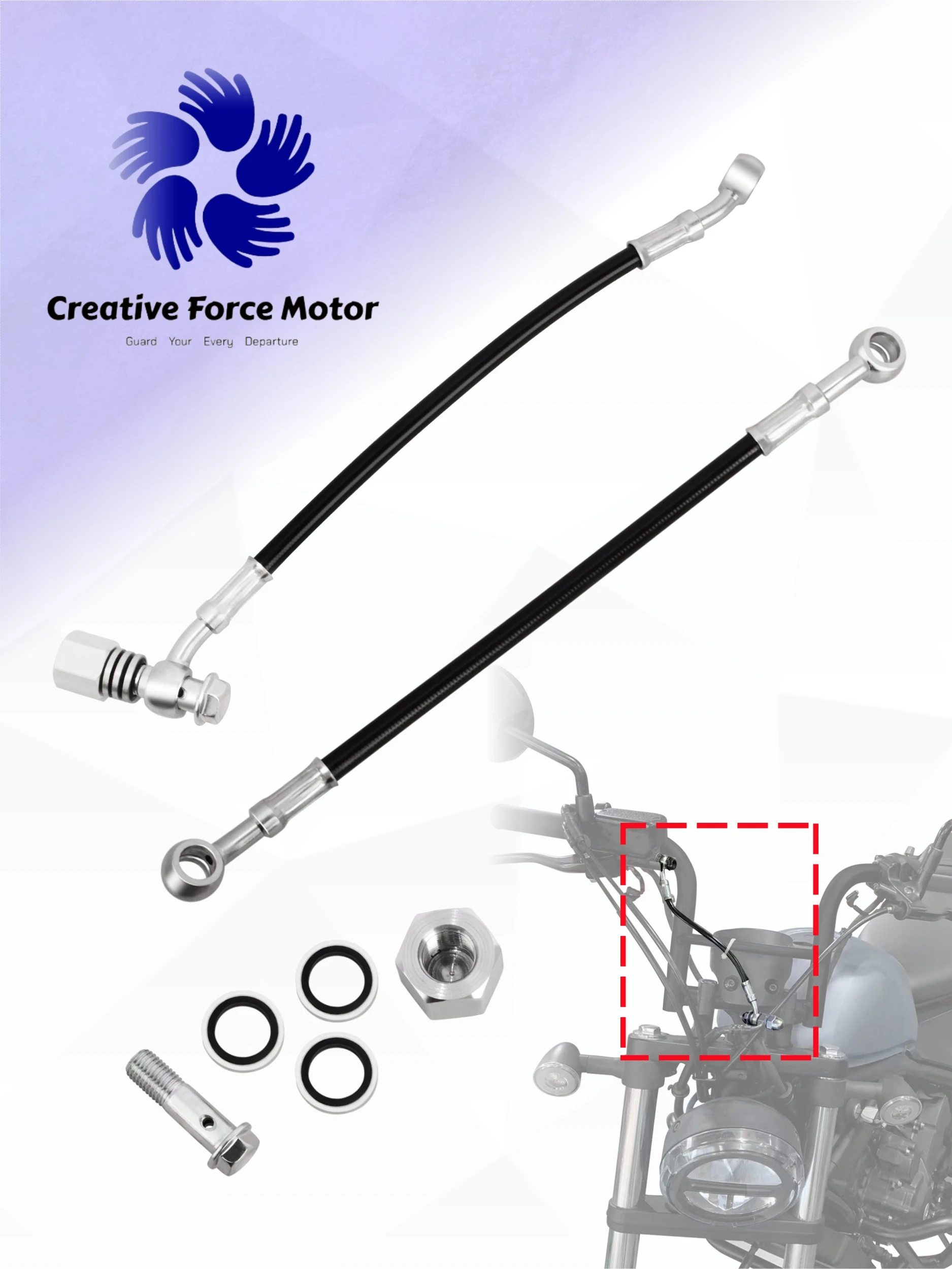 AliExpress NONE Hydraulic Brake Line Hose 25cm Motorcycle Extend Connector Universal For Honda ATV Kawasaki Yamaha Suzuki Dirt Bike Scooters Etc