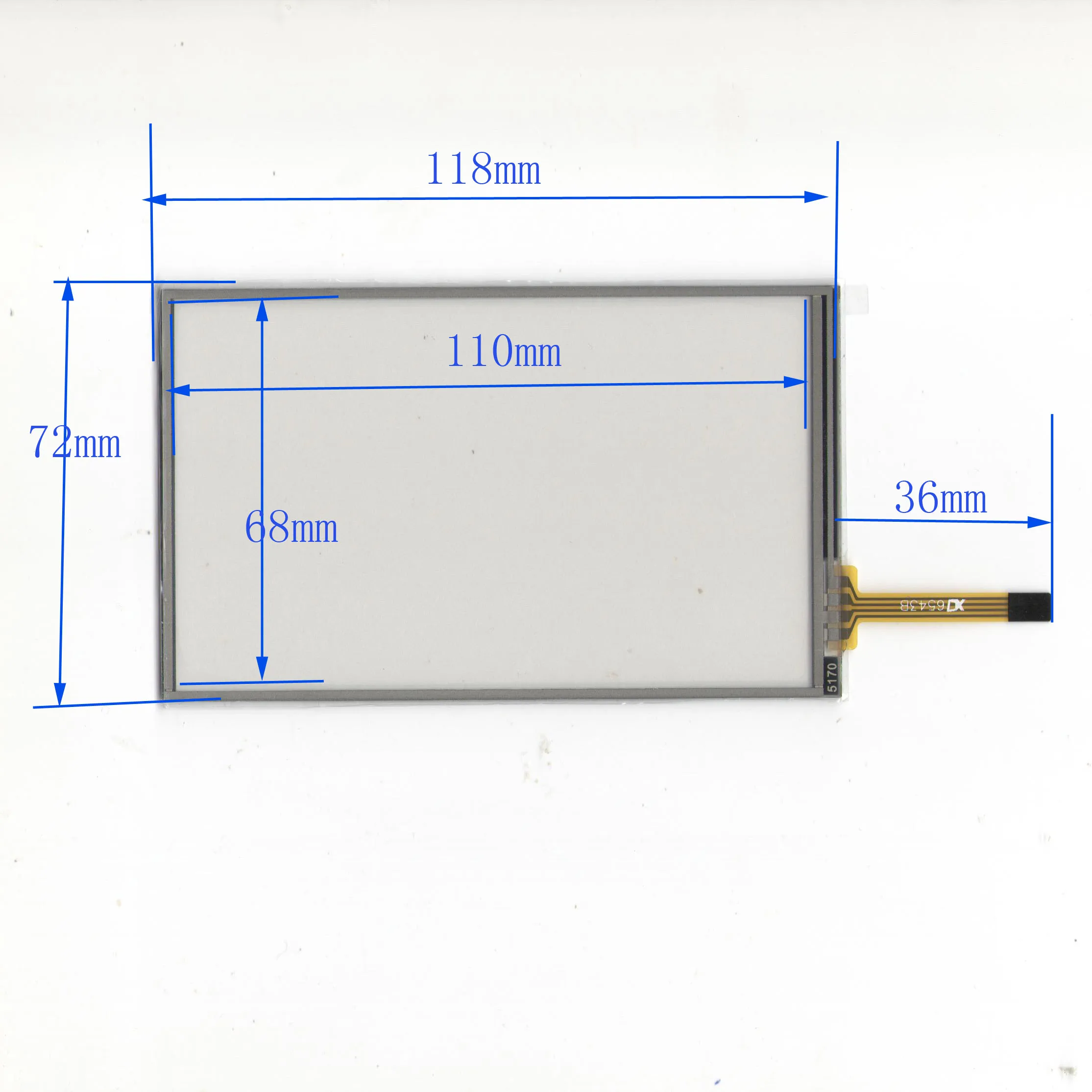 

5170 5 inch Touch Screen 118*72mm Digitizer Welding type compatible For GPS car DVD sensor glass 118*72