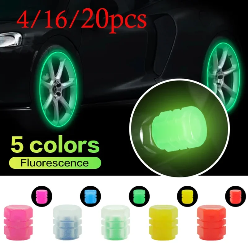 

Luminous Valve Caps Fluorescent Red Night Glowing Car Motorcycle Bicycle Wheel Styling Tyre Hub Universal Cap Decor 20Pcs