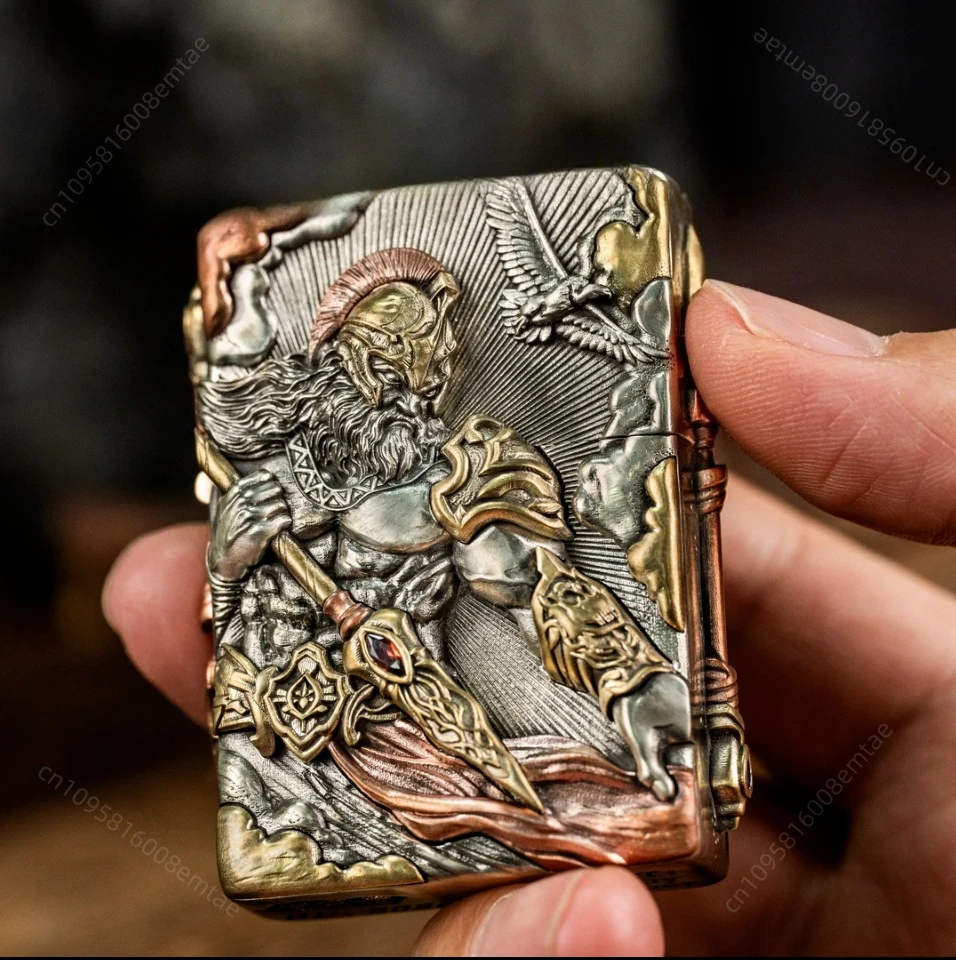 

Зажигалка God of War Ares с ультрареалистичной резьбой, инкрустированная, оригинальная, коллекционная, аксессуар для сигарет