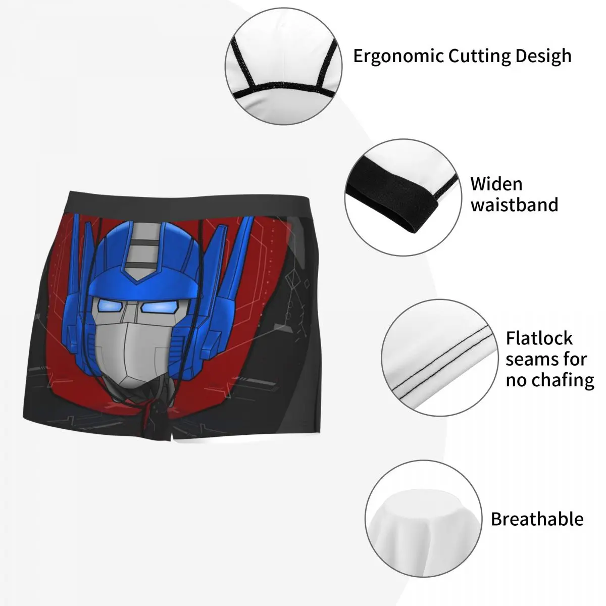 Cuecas boxer optimus prime busto calcinha masculina respirável roupa interior para homme homem namorado presente
