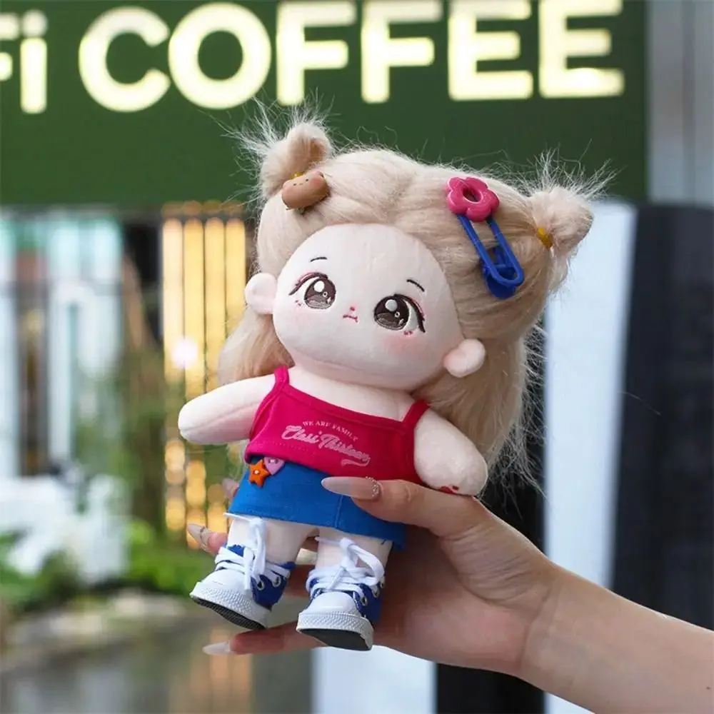 Cartoon Pattern 20cm Cotton Doll Clothes Cotton Doll Idol Doll Sling Short Skirt Outfit Playing House 20cm