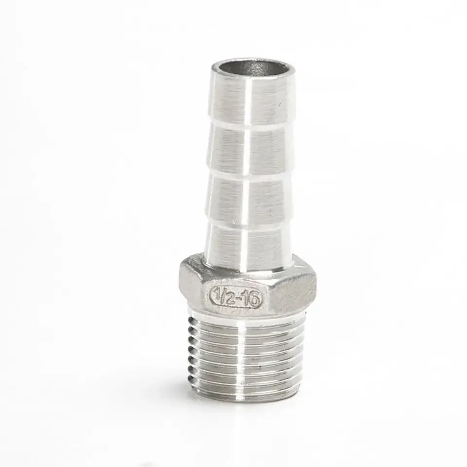 1 Piece Stainless Steel BSPT Male Thread Barb Fitting for PU PE Tubing Sizes 6 mm 8 mm 10 mm 12 mm Compatible with 1/8 Inch 1/4