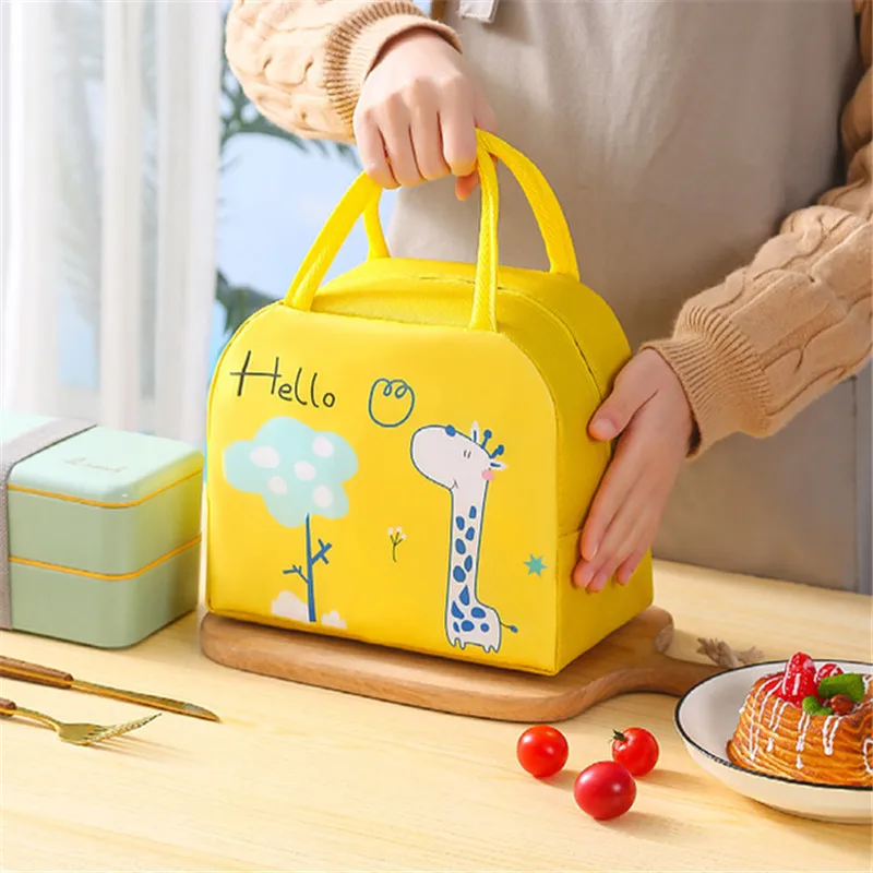 Cartoon Animal Thermal Lunch Box Bag for Women Kids Children Portable Picnic School Bento Food Cooler Storage Tote Bags