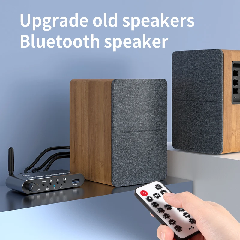 Приемник-передатчик DISOUR Bluetooth 5,1, аудиоадаптер с U-диском, коаксиальный/оптический на 3,5 мм Aux RL DAC конвертер, пульт дистанционного управления